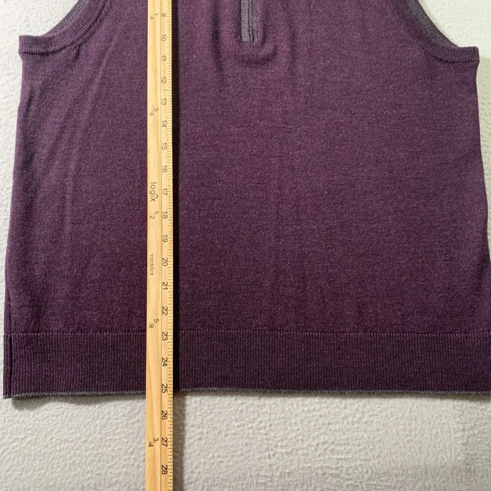 Raffi wool men's sweater vest Purple LARGE